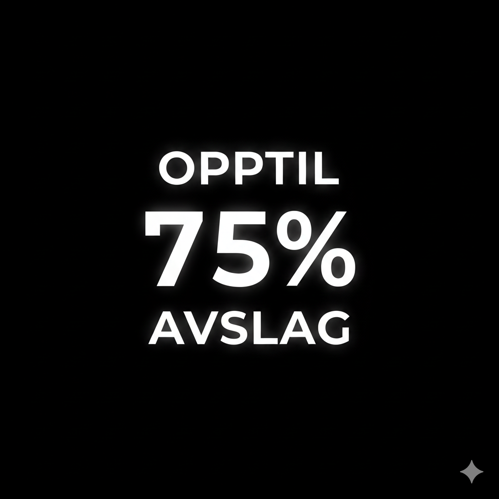 Opptil 75% avslag