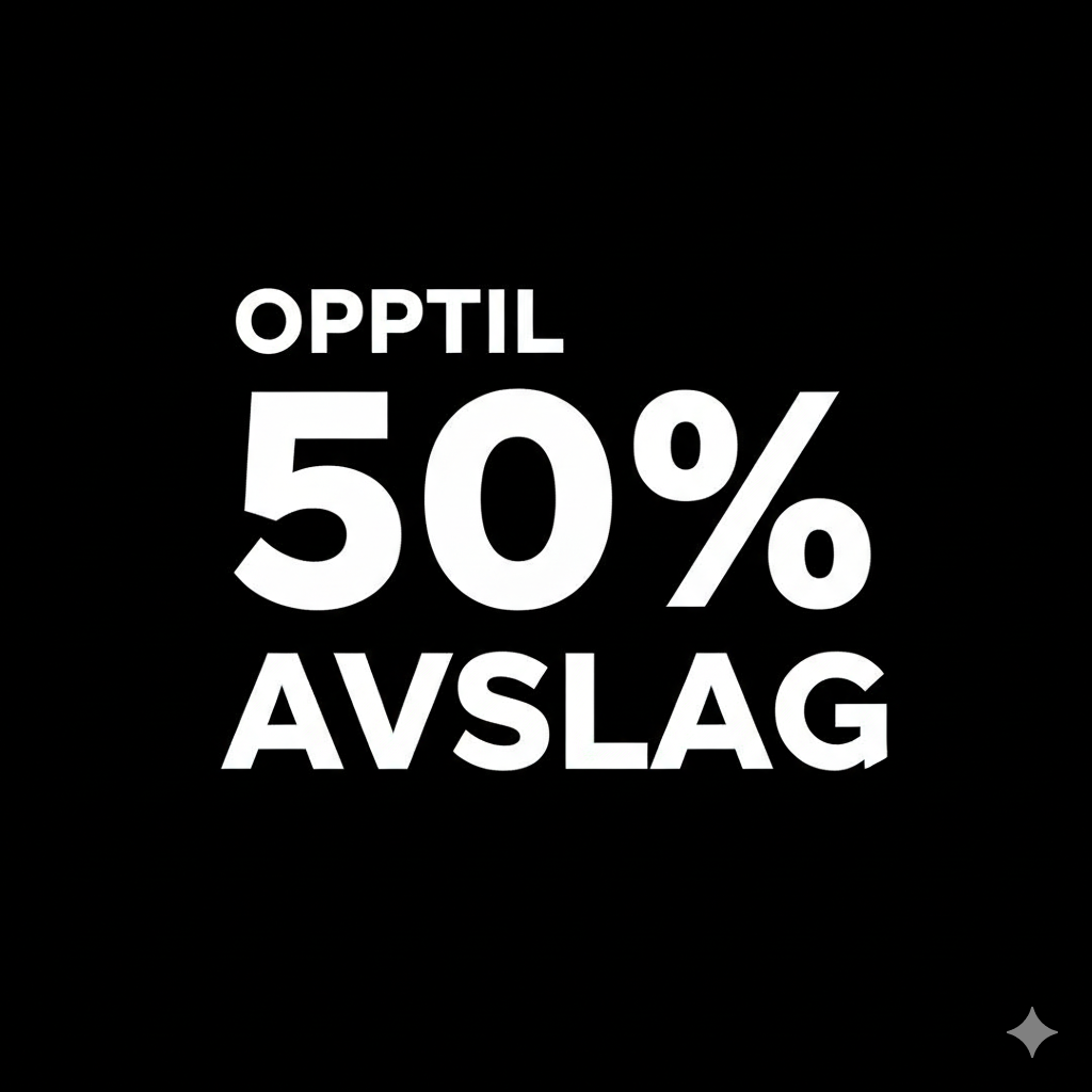 Opptil 50% avslag